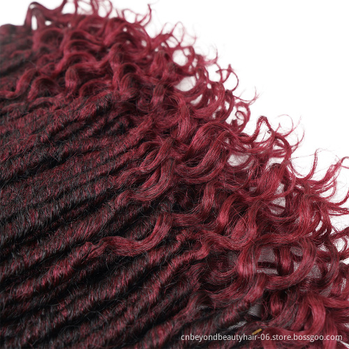 salon packaging Faux Locs Curly Crochet Braiding Hair 14 18 Inch Goddess Faux Locks Hair Synthetic Crochet Braids Hair Extension